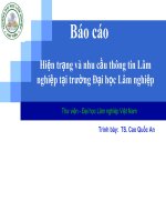 Báo cáo hiện trạng và nhu cầu thông tin lâm nghiệp tại trường đại học lâm nghiệp