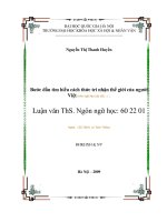 Bước đầu tìm hiểu cách thức tri nhận thế giới của người việt (trên ngữ liệu câu đố) 