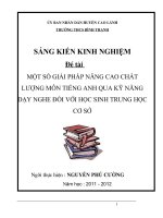 skkn một số GIẢI PHÁP NÂNG CAO CHẤT LƯỢNG môn TIẾNG ANH QUA kỹ NĂNG dạy NGHE đối với học SINH TRUNG học cơ sở 