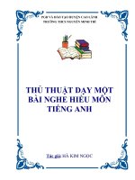 skkn THỦ THUẬT dạy một bài NGHE HIỂU môn TIẾNG ANH