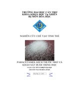 lUẬN VĂN: Nghiên cứu chế tạo tinh thể paracetamol kích thước nhỏ và khảo sát dược động học
