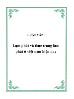 LUẬN văn lạm phát và thực trạng làm phát ở việt nam hiện nay 