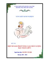 skkn một số GIẢI PHÁP NÂNG CAO CHẤT LƯỢNG dạy TOÁN lớp 5