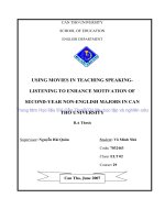 using movies in teaching speaking listening to enhance motivation of secondyear nonenglish majors in can tho university