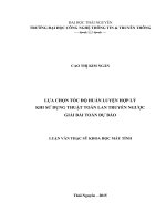 Lựa chọn tốc độ huấn luyện hợp lý khi sử dụng thuật toán lan truyền ngược giải bài toán dự báo
