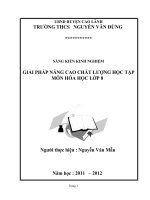 skkn giải pháp nâng cao chất lượng học tập môn hóa học lớp 8 