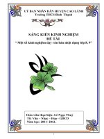 skkn một số kinh nghịêm dạy văn bản nhật dụng lớp 8, 9 