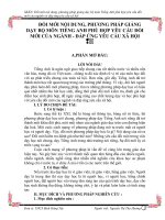 skkn đổi mới nội dung, phương pháp giảng dạy bộ môn tiếng anh phù hợp yêu cầu đổi mới của ngành và đáp ứng yêu cầu xã hội 