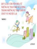 slide thuyết trình QUY LUẬT CHUYỂN hóa từ NHỮNG sự THAY đổi về LƯỢNG THÀNH NHỮNG sự THAY đổi về CHẤT và NGƯỢC lại