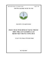 Phân tích tình hình sử dụng thuốc điều trị lao tại khoa lao bệnh viện tw huế 