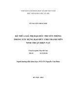 Kế thừa giá trị đạo đức truyền thống trong xây dựng đạo đức cho thanh niên ninh thuận hiện nay