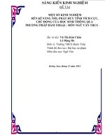 SKKN một số kinh nghiệm rèn kỹ năng nói, phát huy tính tích cực, chủ động của học sinh thông qua phương pháp  đàm thoại   môn ngữ văn THCS