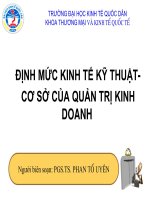 GIÁO TRÌNH ĐỊNH MỨC KINH TẾ KỸ THUẬT- CƠ SỞ CỦA QUẢN TRỊ KINH DOANH, CHƯƠNG 10 - 11 - 12