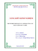 Sáng kiến kinh nghiệm một số BIỆN PHÁP QUẢN lý, CHỈ đạo NÂNG CAO CHẤT LƯỢNG dạy và học 