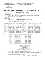 KẾ HOẠCH THỰC tập dược lý lớp y3 2010, YHCT, YDP, năm học 2012 2013