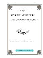 skkn PHƯƠNG PHáP TíCH hợp GIáO dục bảo vệ môi trường trong giảng dạy vật lí 