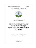 Phân tích thực trạng kê đơn thuốc tại bệnh viện phụ sản hà nội năm 2014 