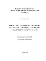 chủ đề chiến tranh trong tiểu thuyết việt nam sau 1975 qua sáng tác của nguyễn trọng oánh và bảo ninh 