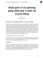 Khái quát về các phương pháp phân loại vi sinh vật truyền thống 