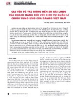 Các yếu tố tác động đến sự hài lòng của khách hàng đối với dịch vụ quản lý chuỗi cung ứng của damco việt nam 