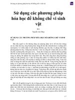 Sử dụng các phương pháp hóa học để khống chế vi sinh vật 