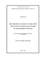 chủ trương của đảng nhà nước về ngoại giao văn hóa từ  1986 den nam 2011 