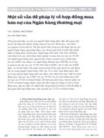 Một số vấn đề pháp lý về hợp đồng mua bán nợ của ngân hàng thương mại 