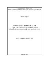 XU HƯỚNG BIẾN đổi cơ cấu xã hội   GIAI cấp ở hải DƯƠNG dưới tác ĐỘNG của CÔNG NGHIỆP HOÁ, HIỆN đại HOÁ HIỆN NAY 