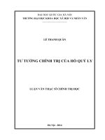 tư tưởng chính trị của hồ quý ly 