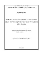 chính sách của đảng và nhà nước về tôn giáo trường hợp phật giáo từ 1981 2008 