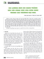 Đo lường mức độ căng thẳng đối với công việc của viên chức trong các trường đại học 