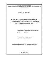 đảng bộ quận thanh xuân hà nội lãnh đạo thực hiện chính sách xã hội tu nam 1996 den nam 2006  