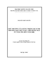 chủ trương của đảng trong quan thương mại việt nam liên bang nga tu nam 1991 den nam 2000 