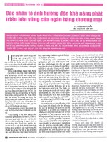 Các nhân tố ảnh hưởng đến khả năng phát triển bền vững của ngân hàng thương mại 