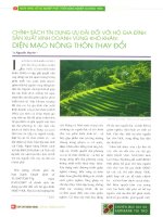 Chính sách tín dụng ưu đãi đối với hộ gia đình sản xuất kinh doanh vùng khó khăn diện mạo nông thôn thay đổi 