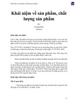 Khái niệm về sản phẩm, chất lượng sản phẩm 