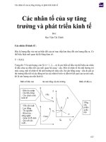 Các nhân tố của sự  tăng trưởng và phát triển kinh tế 