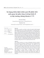 Sử dụng kiểm định nhân quả để phân tích mối quan hệ giữa tăng trưởng kinh tế và thị trường chứng khoán ở việt nam 