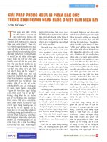 Giải pháp phòng ngừa vi phạm đạo đức trong kinh doanh ngân hàng ở việt nam hiện nay 