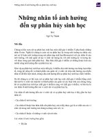 Những nhân tố ảnh hưởng đến sự phân hủy sinh học 