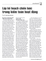 Lập kế hoạch chiến lược trong kiểm toán hoạt động 