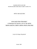 đảng bộ tỉnh vĩnh phúc lãnh đạo  xây dựng căn cứ du kích trong kháng chiến chông pháp từ  1946 1954  