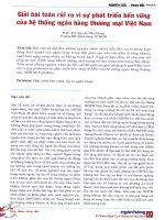 Giải bài toán rủi ro vì phát triển bền vững của hệ thống ngân hàng thương mại việt nam 