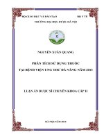 Phân tích sử dụng thuốc tại bệnh viện ung thư đà nẵng năm 2013