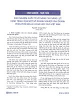 Kinh nghiệm quốc tế về nâng cao năng lực cạnh tranh của một số doanh nghiệp kinh doanh phân phối bán lẻ và bài học cho việt nam 