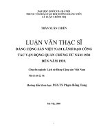 đảng cộng sản việt nam lãnh đạo công tác vận động quần chúng tu nam 1930 den nam 1939 