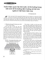 Hoàn thiện quan hệ nhà nước và thị trường trong nền kinh tế thị trường định hướng xã hội chủ nghĩa ở việt nam hiện nay 