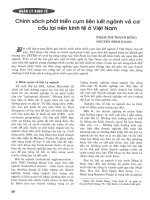 Chính sách phát triển cụm liên kết ngành và cơ cấu lại nền kinh tế ở việt nam 