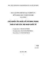 chủ nghĩa yêu nước hồ chí minh trong thời kỳ mở của , hội nhập quốc tế 