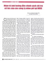 Nhân tố ảnh hưởng đến chính sách chi trả cổ tức của các công ty niêm yết tại HOSE 